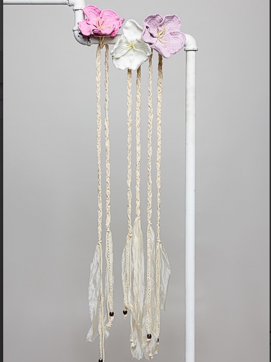 POL Natural Braided Flower Belt Necklace Boho 68 main image 8